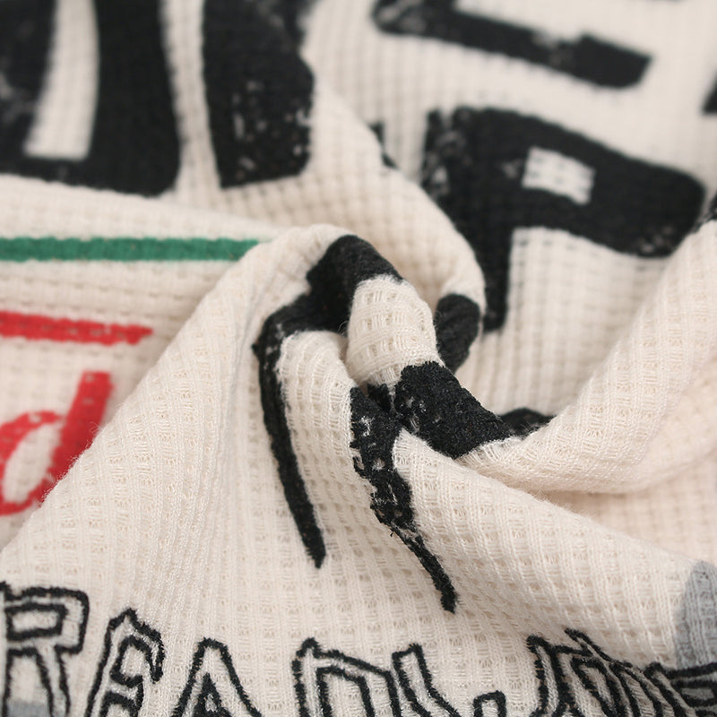 American Dumpster Hellsport Graphic Long-Sleeve Waffle-Knit Tee – Oversized