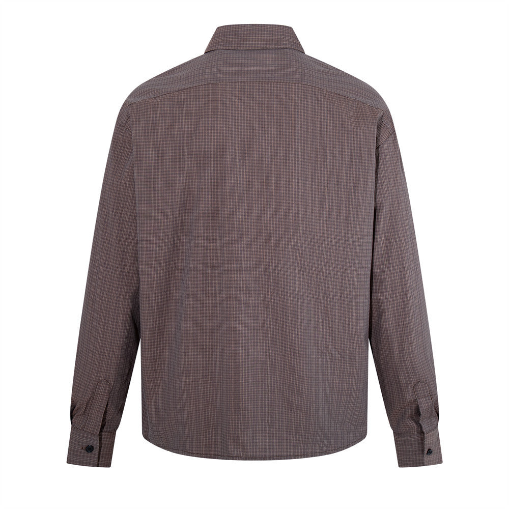 Men's Plaid Long-Sleeve Shirt – Relaxed Fit Button-Up with Chest Pocket