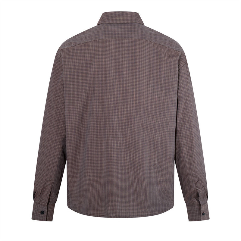 Men's Plaid Long-Sleeve Shirt – Relaxed Fit Button-Up with Chest Pocket