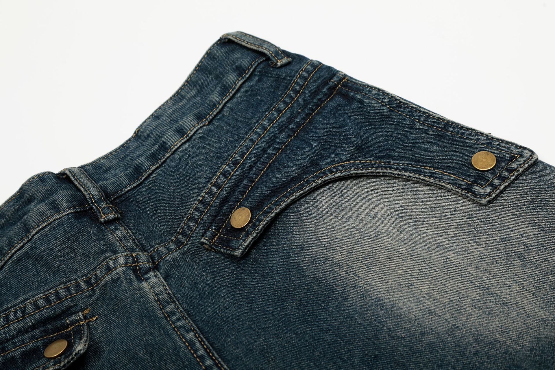 Baggy Jeans with Celestial Embroidery, Raw-Edge Seam & Wide Leg — Unisex Vintage