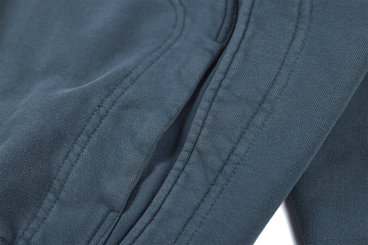 Veste à capuche zippée à multiples poches – Délavage acide vintage