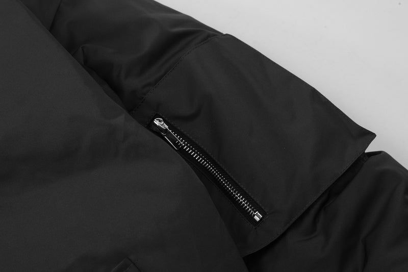 Chaqueta bomber con capucha extraíble y forro polar en capas – Abrigo acolchado de invierno