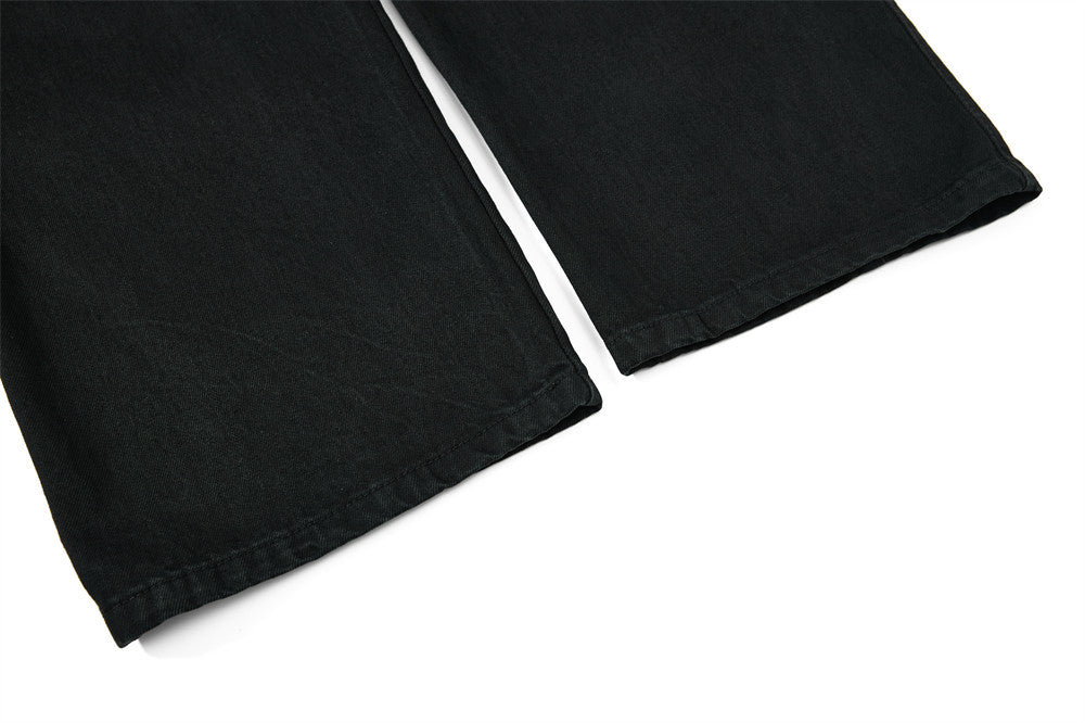 Wide-Leg-Carpenter-Jeans – Herrenjeans aus gewaschenem Denim mit asymmetrischer Knopfleiste und Utility-Details
