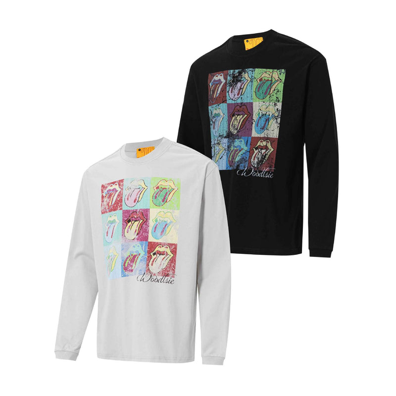T-shirt manches longues graphique avec imprimé rétro pop art de langue