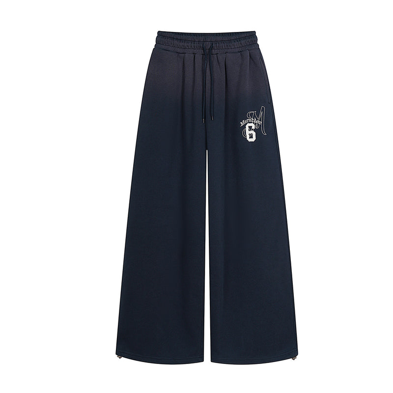 Sweatpants mit weitem Bein, Retro-Grafikpatch und geradem Schnitt