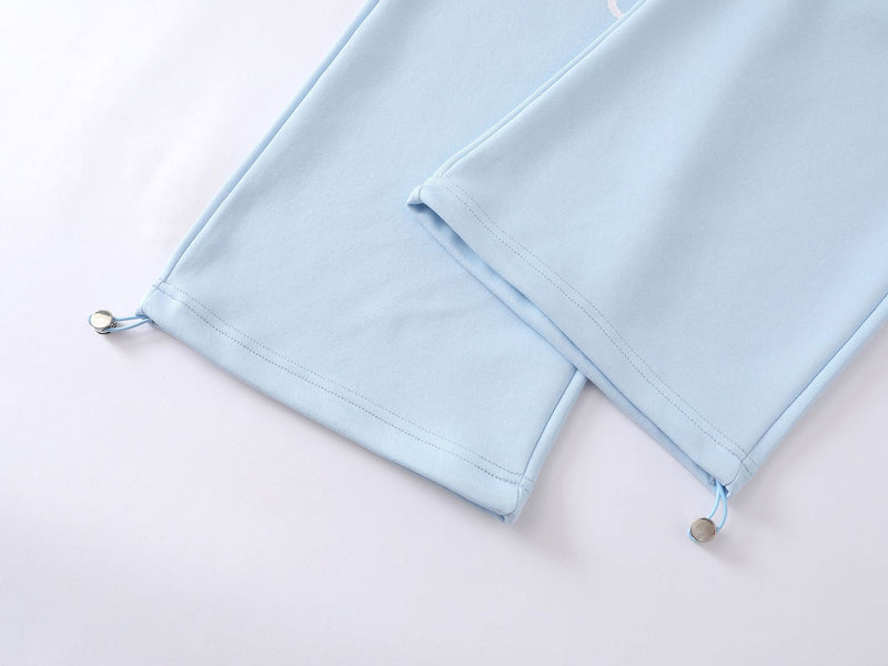 Pantalon de survêtement baggy à jambes larges avec imprimé croix – taille haute colorblock