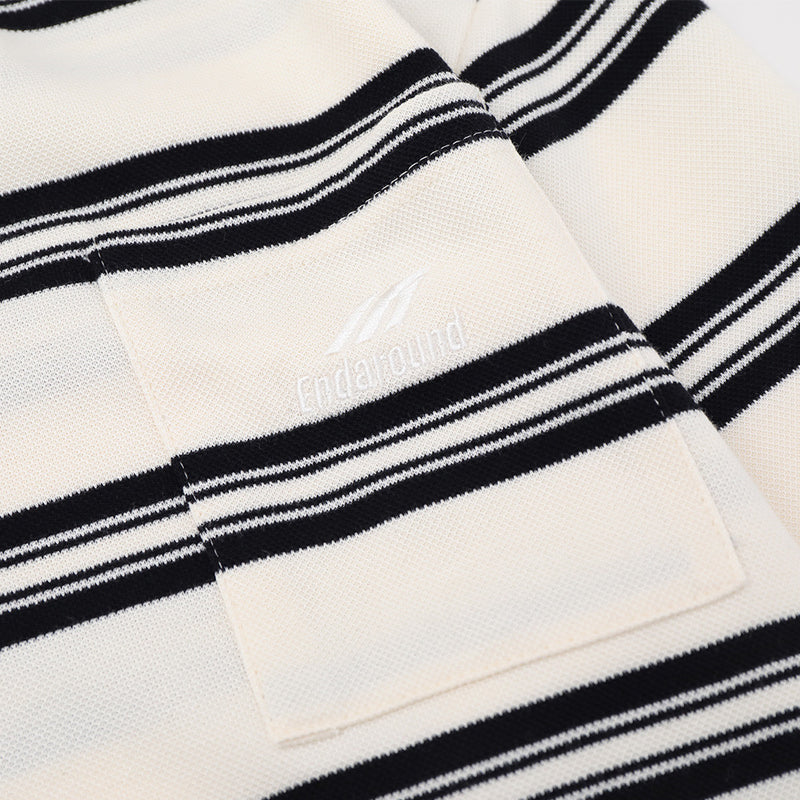 Striped Long Sleeve T-Shirt Men's Oversized Crew Neck Relaxed Fit