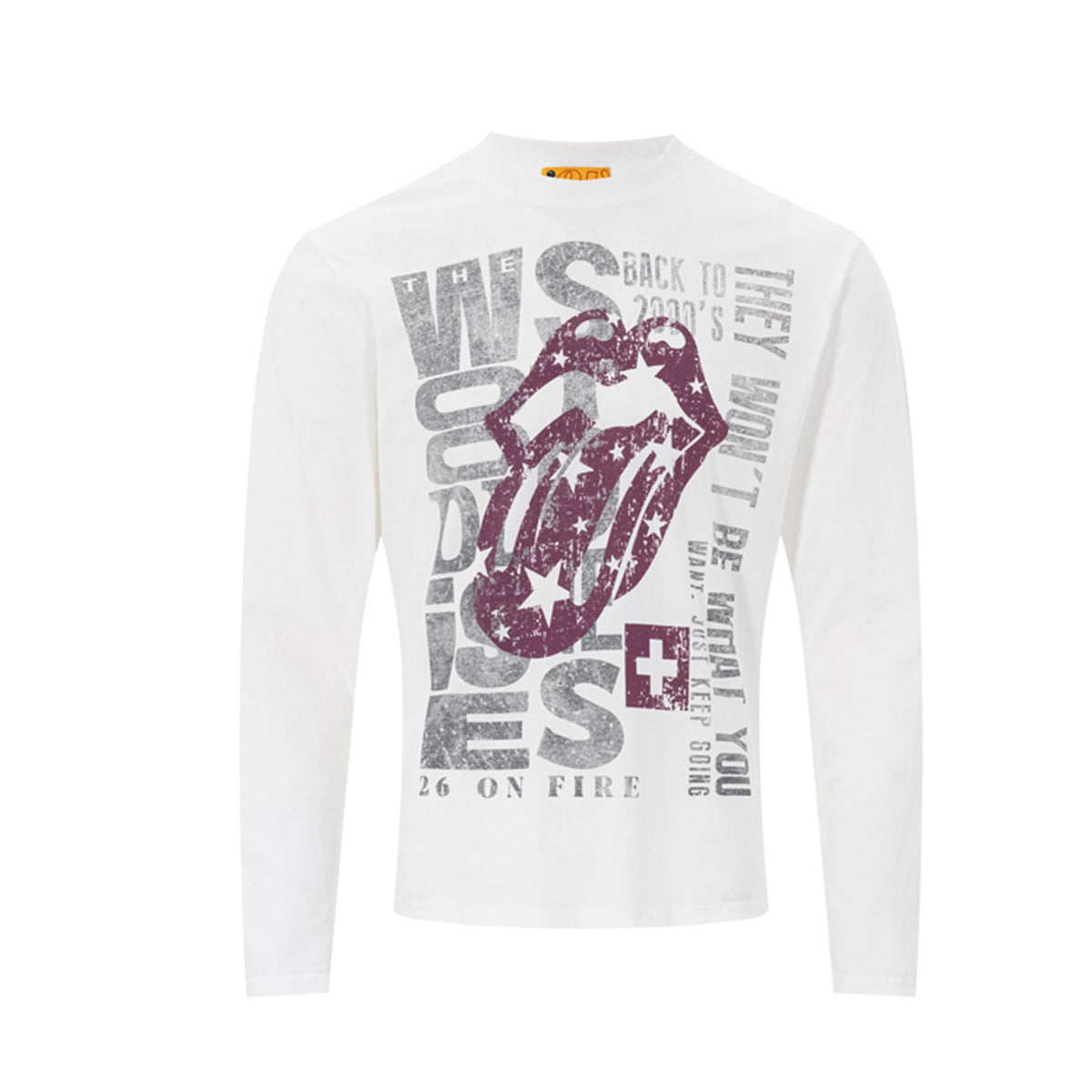 ロングスリーブ ロックグラフィックTシャツ｜色あせプリント ストリートウェアシャツ
