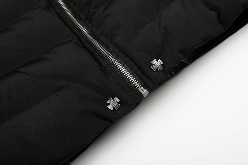 Cropped Puffer Jacket with Hood & Fur Collar – Cross Hardware, American Street