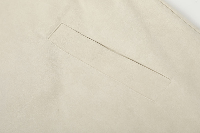 Veste en daim à fermoirs brodés – Style vintage américain Detroit pour homme