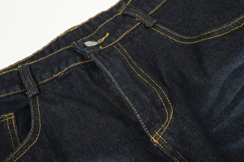 Jean baggy délavé clair – Denim à jambes larges avec imprimé Union Jack