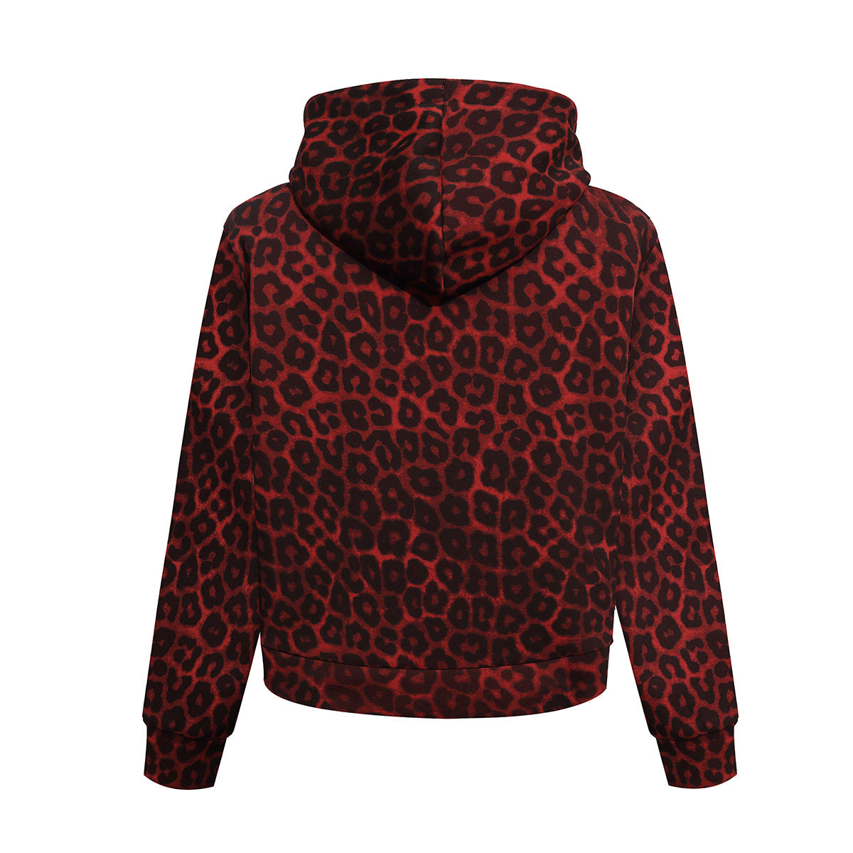 Sweat à capuche zippé léopard avec écusson lion et motif drapeau américain
