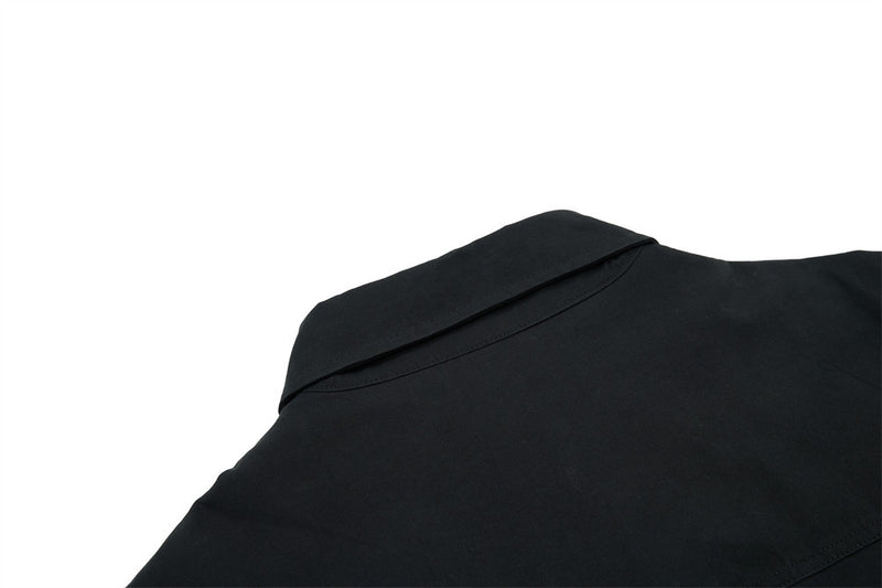 Oversize-Herrenhemdjacke mit plissierten Ärmeln und Druckknöpfen