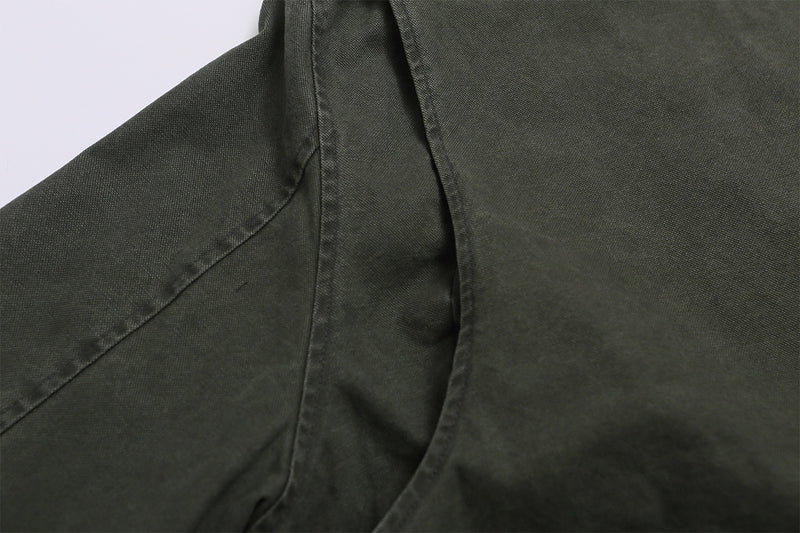 Men's Washed Asymmetric-Zip Moto Jacket with Epaulettes