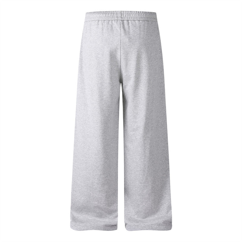Wide-Leg Sweatpants with Double-Breasted Metal Buttons & Elastic Waist