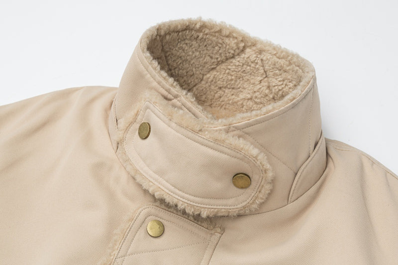 Cazadora bomber extragrande con forro de sherpa – Abrigo acolchado de invierno