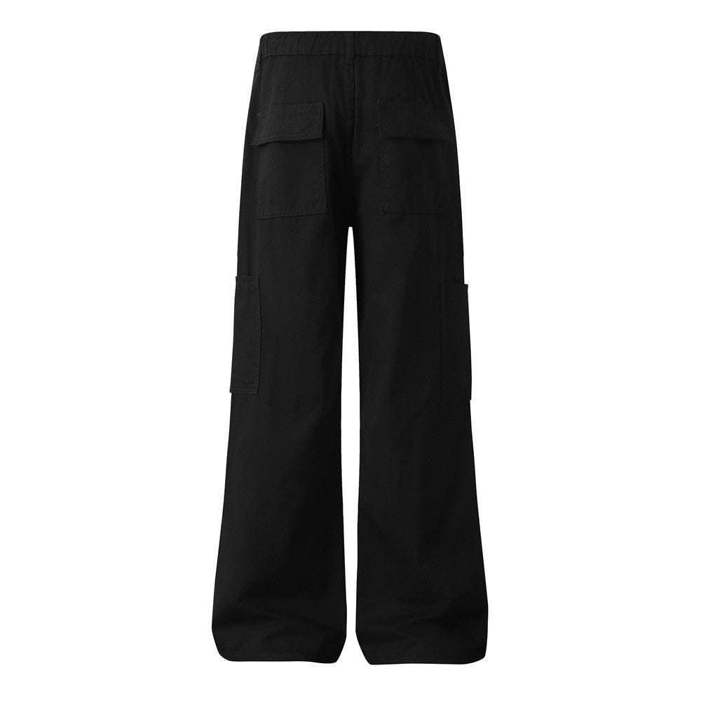 Men's Baggy Cargo Pants – Wide Leg Drawstring Parachute Trousers with