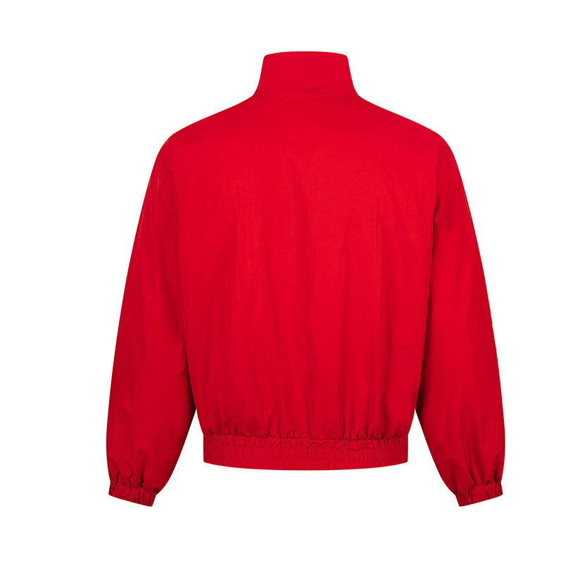 Grafik-Trackjacke – Windbreaker mit Stehkragen, durchgehendem Zipper & Stencil-Print