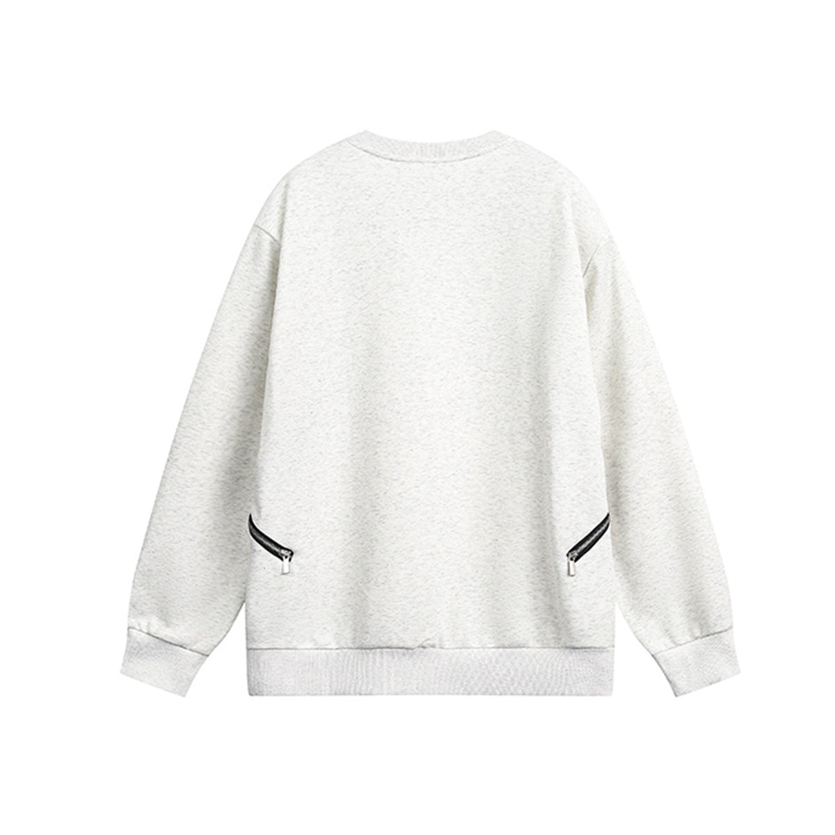 Sweat-shirt punk streetwear à col rond avec anneaux métalliques sur les épaules
