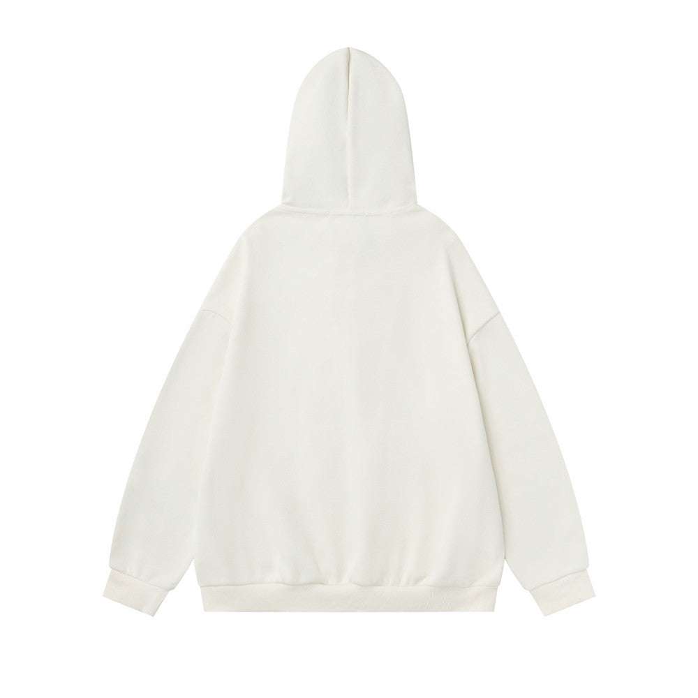 Oversized Zip-Up Hoodie with Plaid-Lined Hood – Relaxed Fit Streetwear