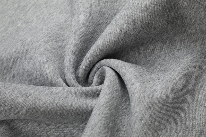 Close-up of soft gray fleece fabric texture