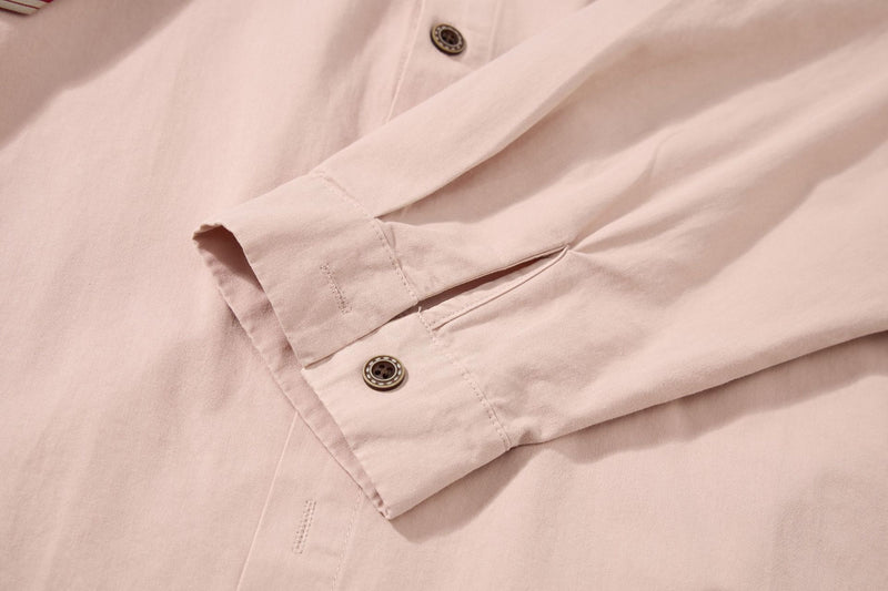 Tan Long Sleeve Shirt with Detachable Tie – Heart & Hook Embroidered Campus