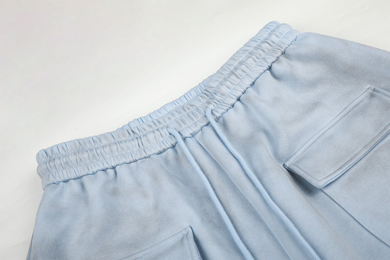 Pantalones de Chándal de Pierna Ancha con Estampado de Texto y Bolsillos Cargo