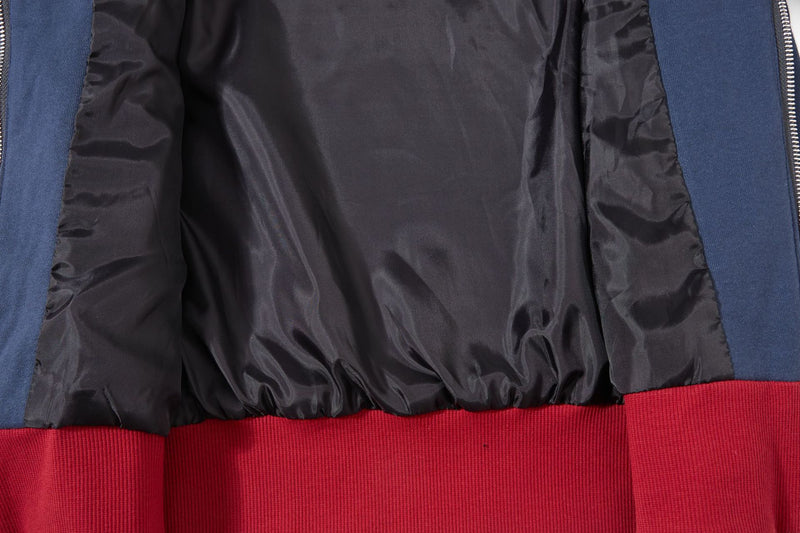 Skatepark-Trainingsjacke – Bestickte Sterne, College-Streifen & Retrojacke mit Reißverschluss