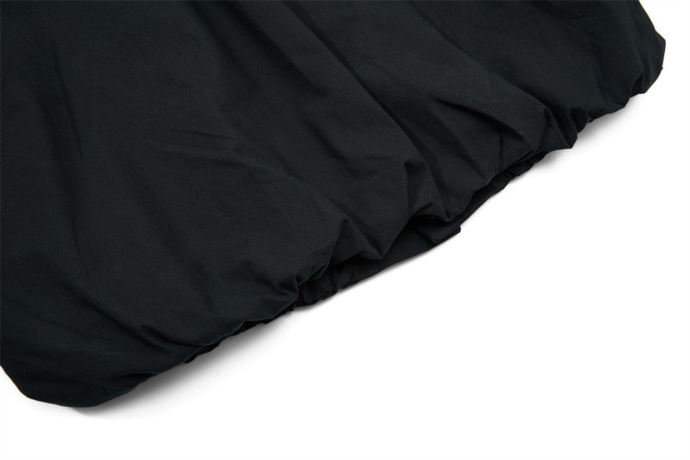 Oversize-Herrenhemdjacke mit plissierten Ärmeln und Druckknöpfen