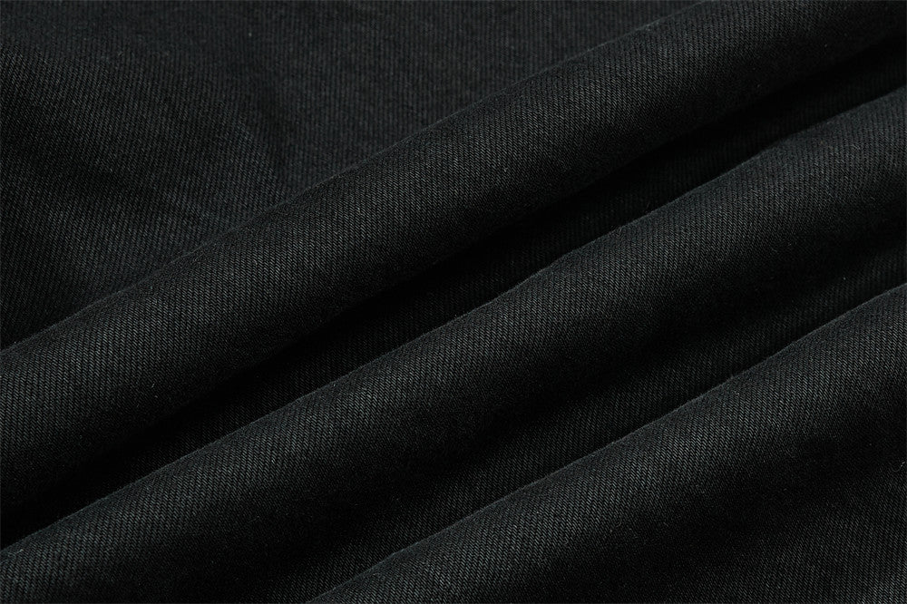 Wide-Leg-Carpenter-Jeans – Herrenjeans aus gewaschenem Denim mit asymmetrischer Knopfleiste und Utility-Details
