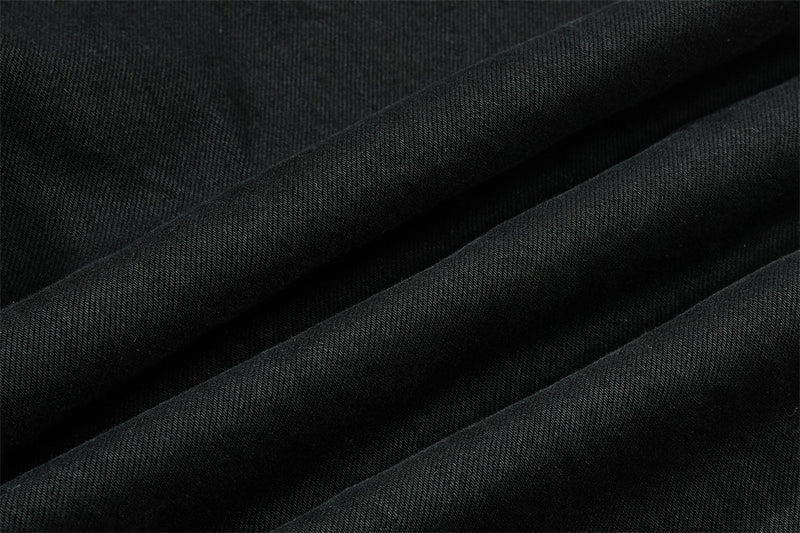 Wide-Leg-Carpenter-Jeans – Herrenjeans aus gewaschenem Denim mit asymmetrischer Knopfleiste und Utility-Details