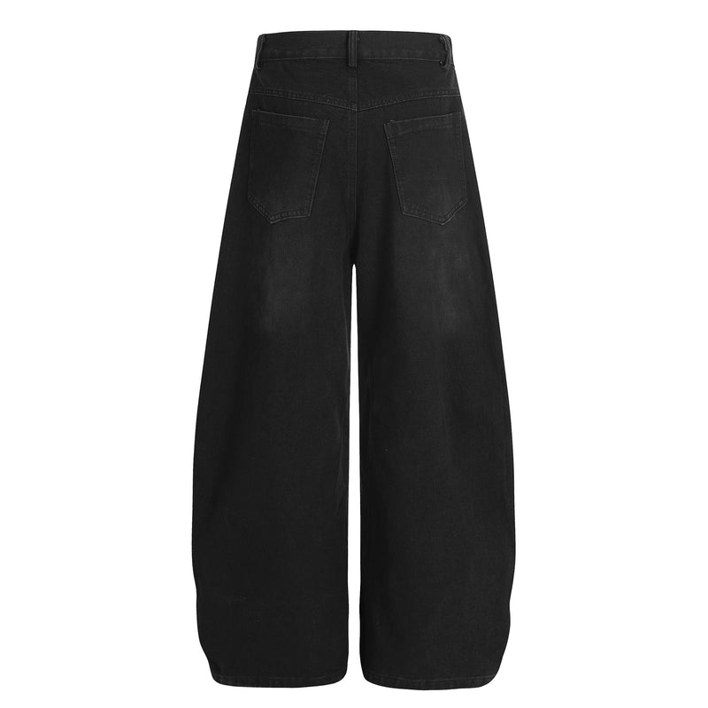 Wide-Leg Deconstructed Jeans with Triple Side Stripes – Loose Fit Baggy Denim