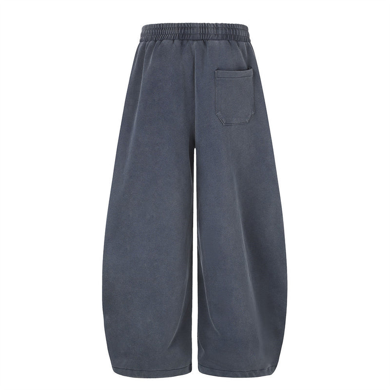 Wide-Leg Sweatpants with Vintage Cross Print & Acid Wash Finish