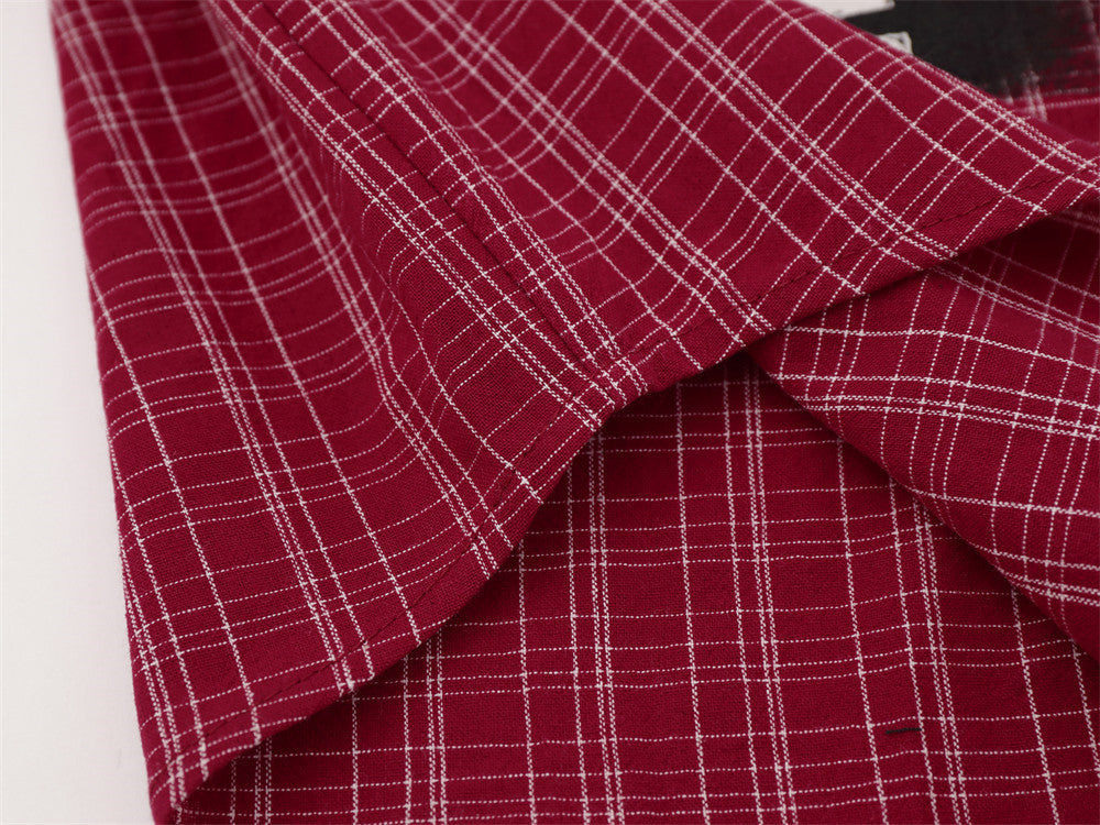 Flannel Long Sleeve Shirt Men – Oversized Plaid Abstract Face & Letter Print
