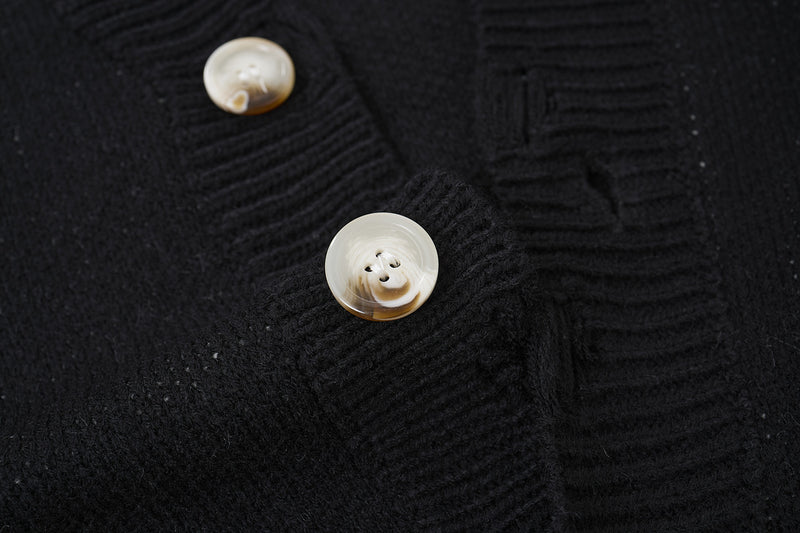 Gilet Born Late 77 en maille délavée – Jacquard oversize high-street