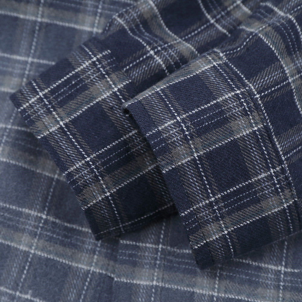 Plaid Long Sleeve Button-Up Shirt – Oversized Vintage Washed Flannel
