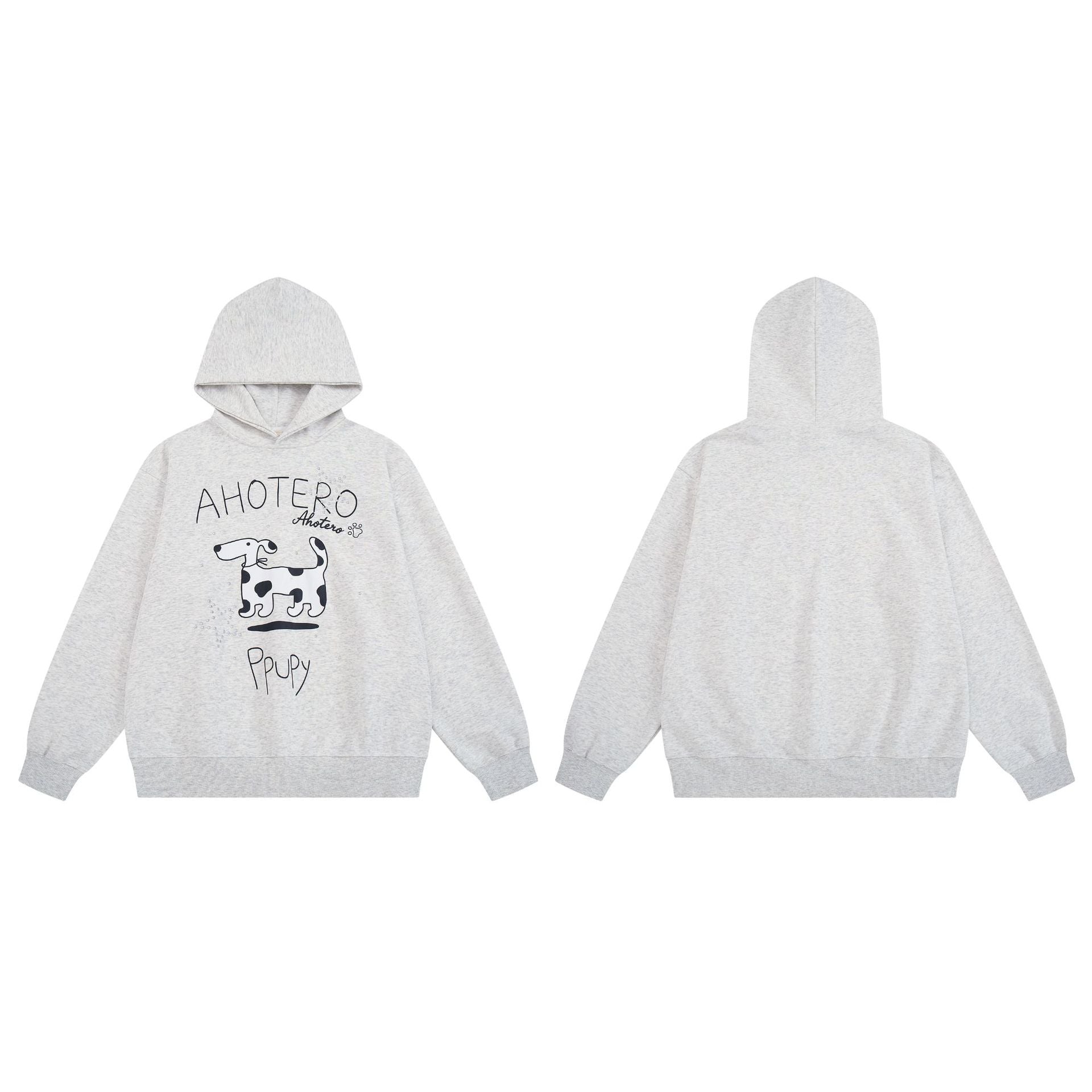 Sudadera Ahotero con capucha y estampado de dálmata – Gráfico de dibujos animados oversize