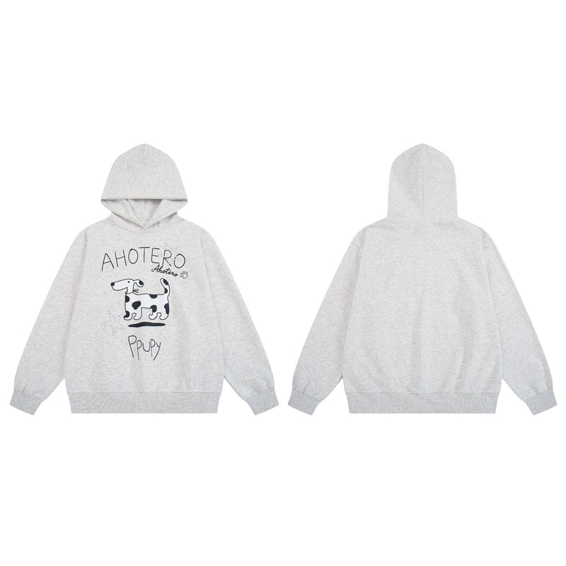 Sudadera Ahotero con capucha y estampado de dálmata – Gráfico de dibujos animados oversize