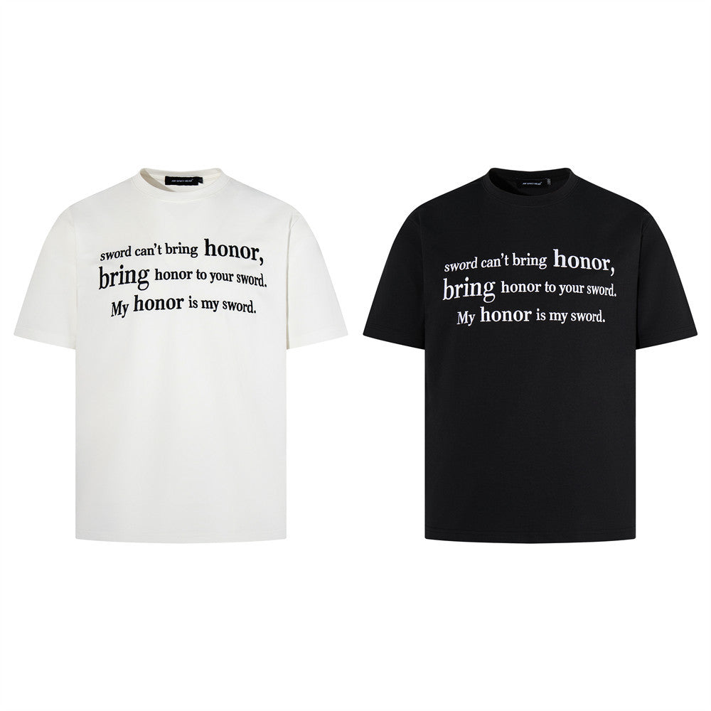 Honor & Sword Graphic Print Oversized T-Shirt