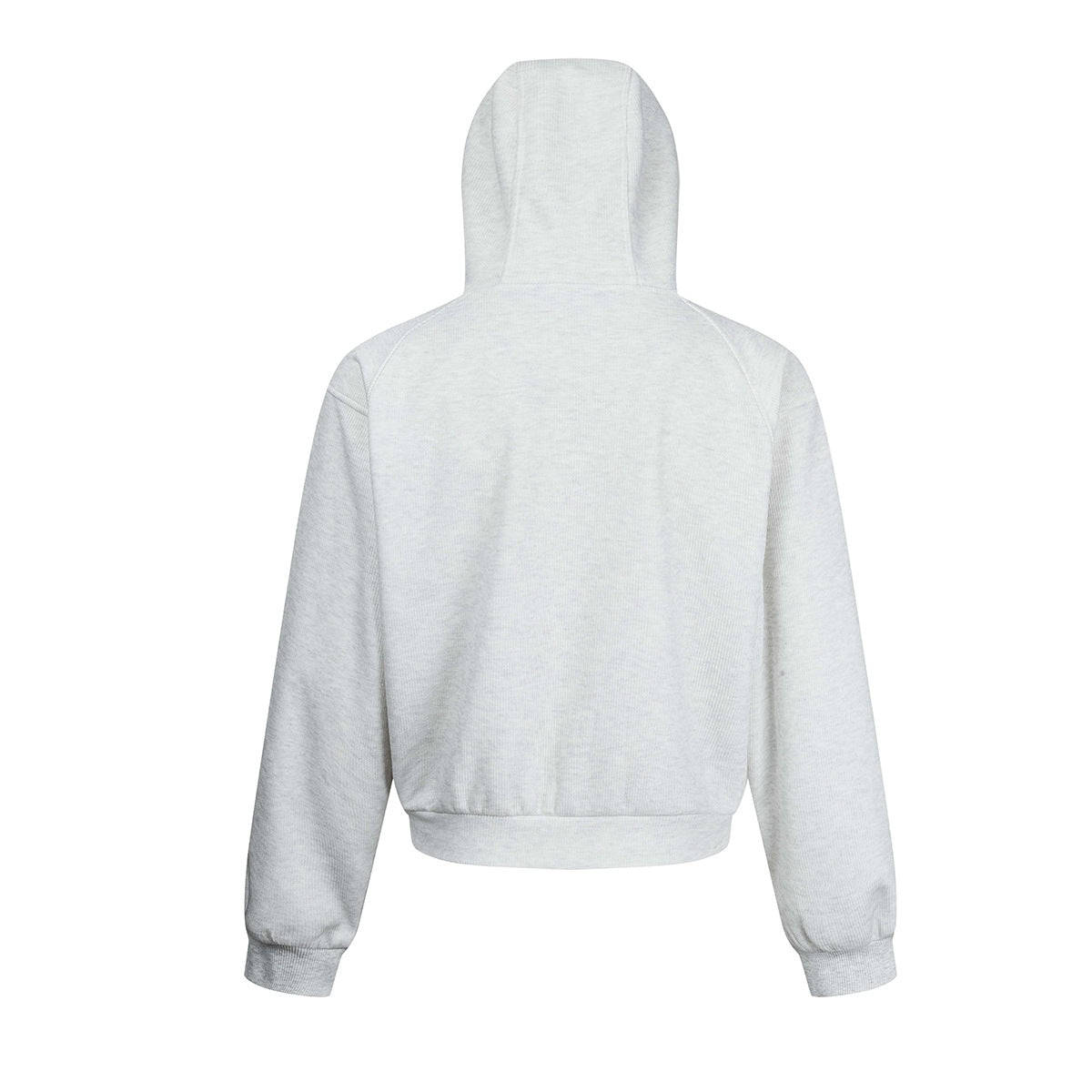 Sweat à capuche court zippé – Sweat intégralement zippé à manches raglan côtelées
