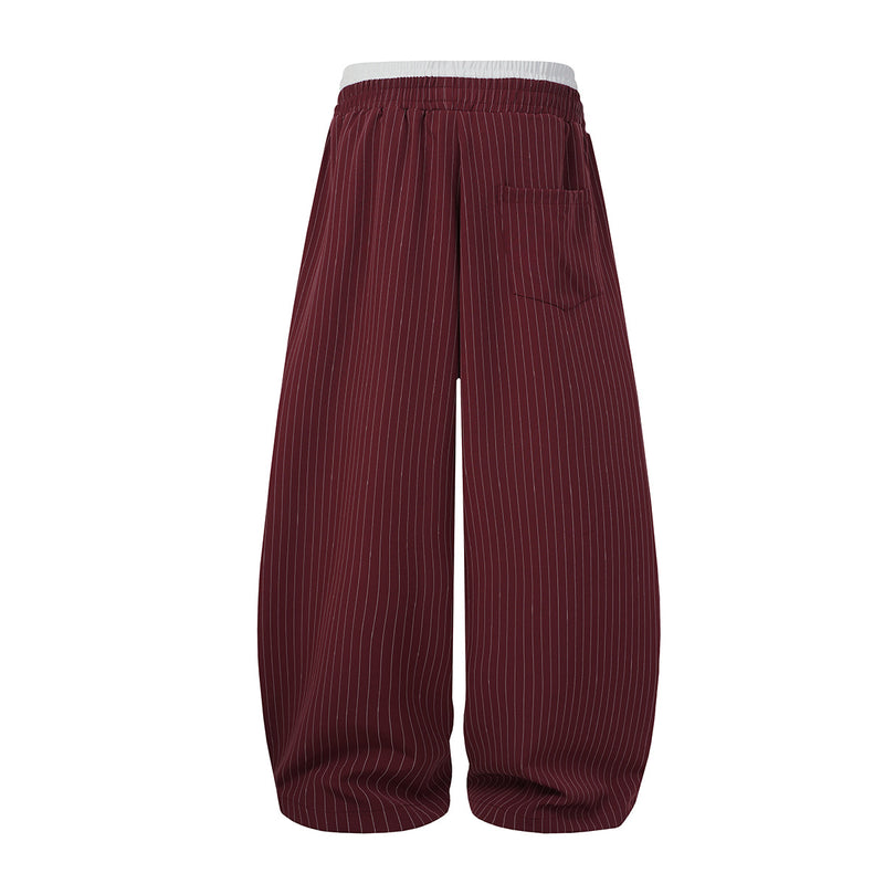 Baggy-Hose mit Nadelstreifen und weitem Bein – Lockere Streetwear-Hose