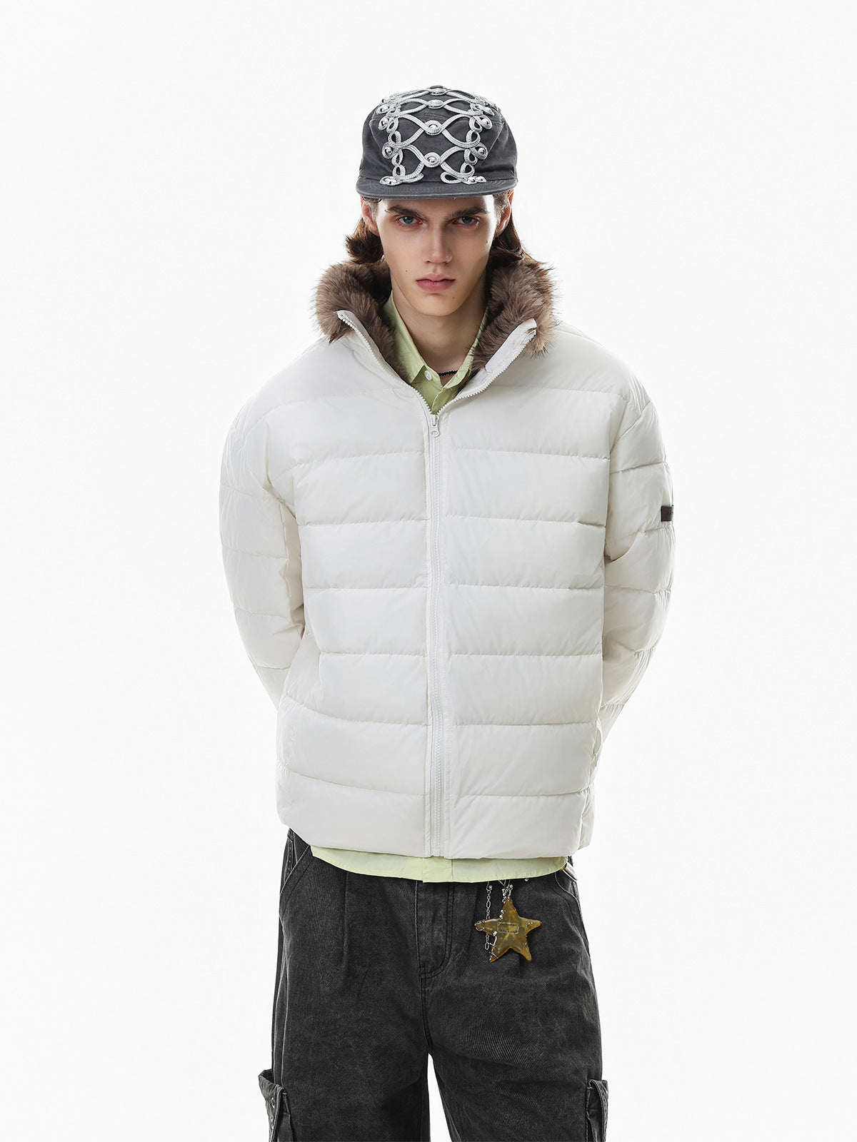 Faux Fur Collar Puffer Jacket – Quilted Winter Coat