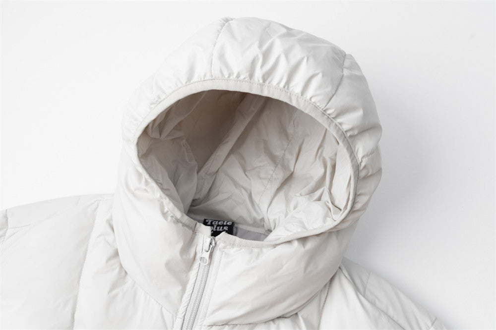 Men's Hooded Puffer Down Jacket – Oversized V-Quilt Insulated Winter Coat