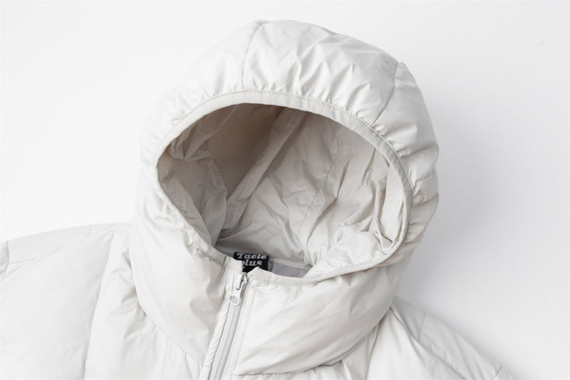 Men's Hooded Puffer Down Jacket – Oversized V-Quilt Insulated Winter Coat