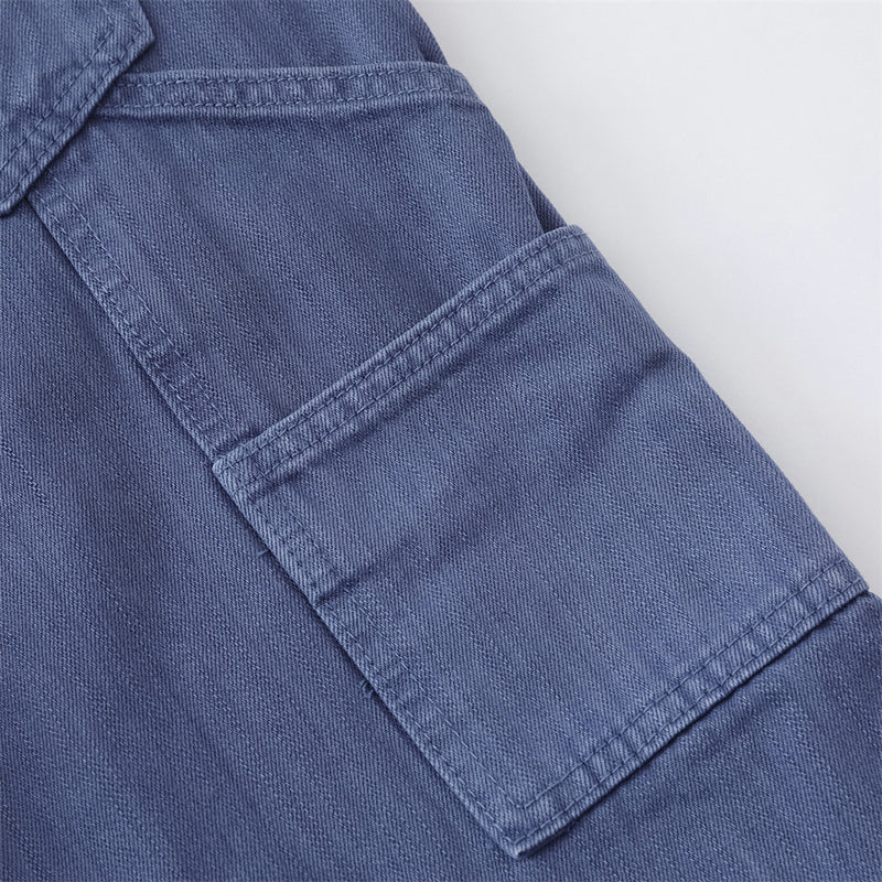 Wide-Leg Carpenter Jeans – Loose Fit Straight Denim Pants with Utility Pockets