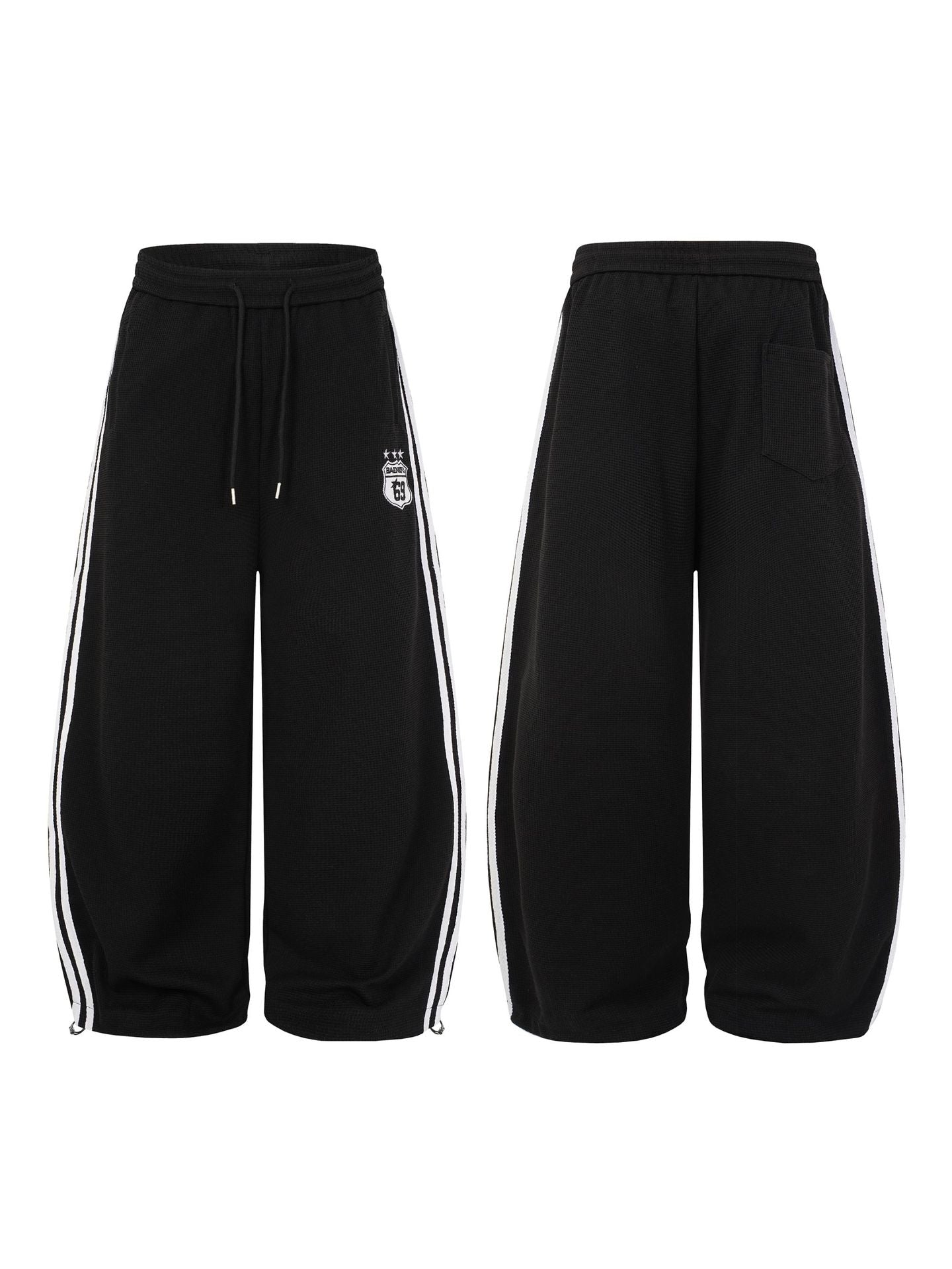 Retro-Soccer-Trainingsjacke & Wide-Leg-Trainingshose – Stickabzeichen, Streifen