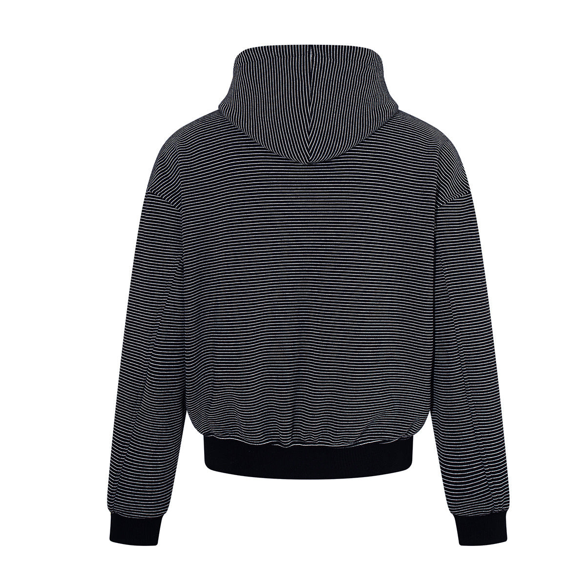 Gestreifter Zip-Hoodie im kastigen Oversized-Schnitt mit Fleece-Innenfutter
