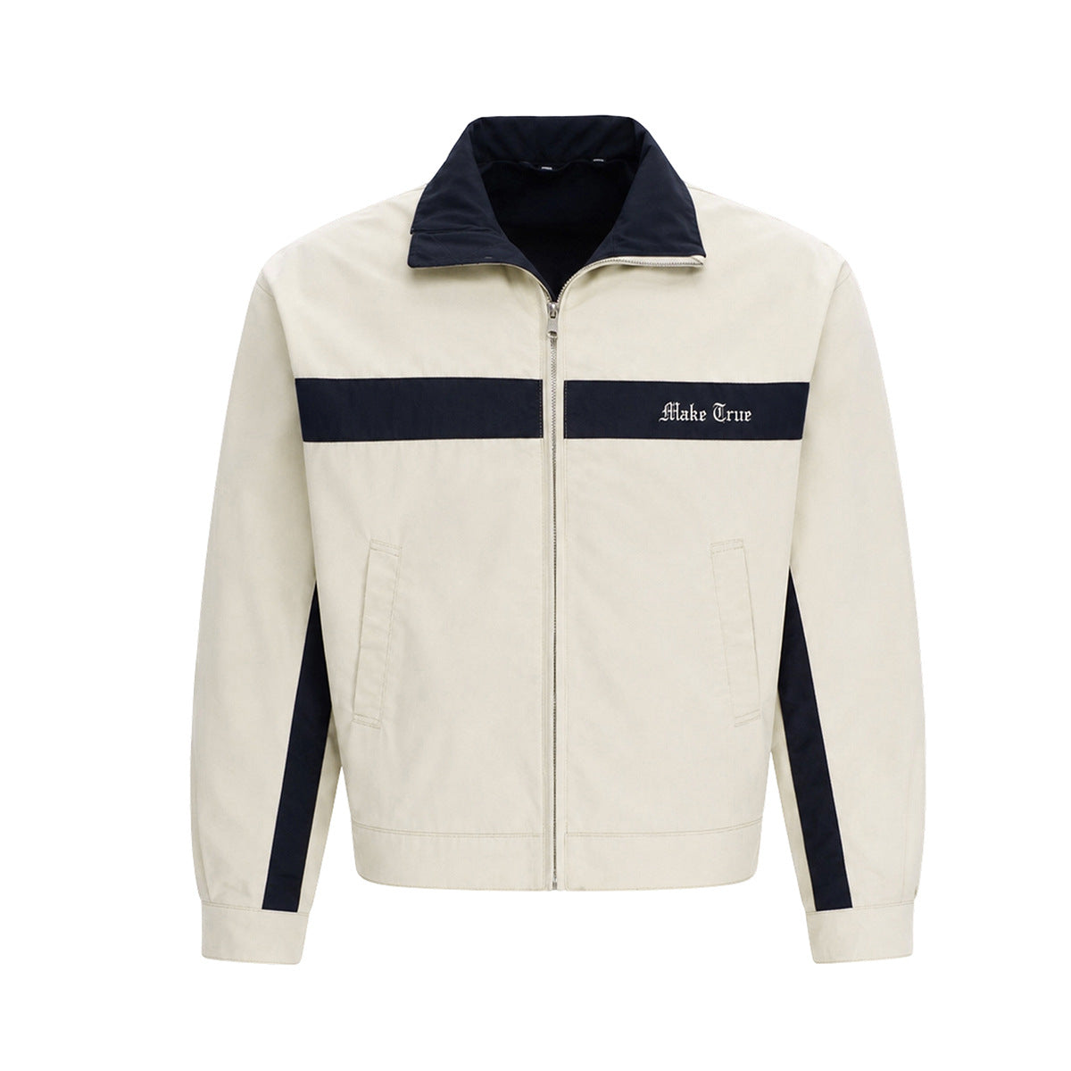 Colorblock Boxy Zip-Up Jacket – Retro American Sportswear Style