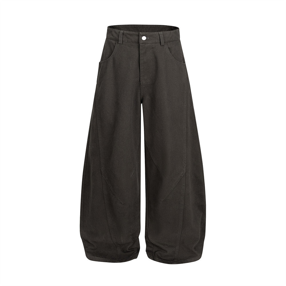 Wide-Leg Barrel Fit Pants – Oversized Silhouette Trousers for Men