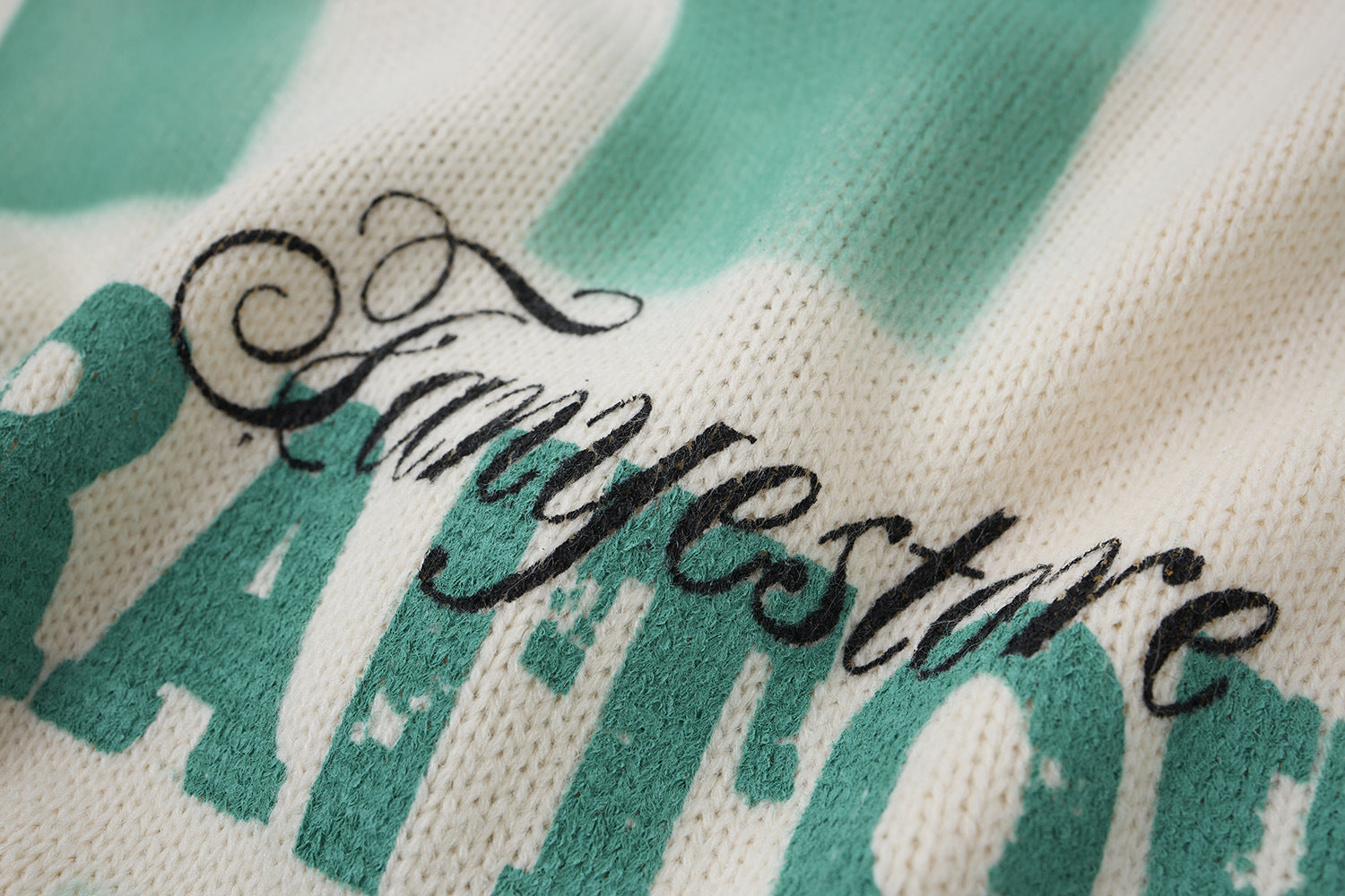 Pull en maille rayé et délavé – Col rond oversize, streetwear vintage américain